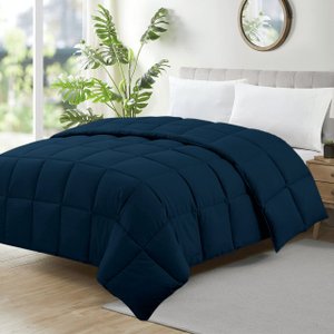 Edredom Casal Toque de Pluma Frio e Calor Super Macio - Azul