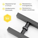 Ver imagem 4 de Puxador de Porta Madeira Vidro 60cm Aço Inox 304 Preto Fosco Brinovar
