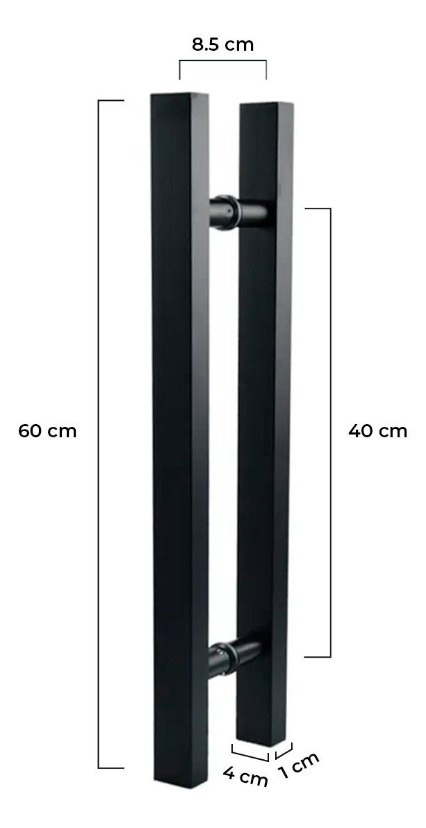 Puxador de Porta Madeira Vidro 60cm Aço Inox 304 Preto Fosco Brinovar - 7