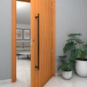 Ver imagem 3 de Puxador de Porta Madeira Vidro 60cm Aço Inox 304 Preto Fosco Brinovar