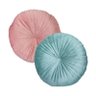 2 Almofadas Redondas Rendy em Veludo Várias Cores Cor:verde Menta e Rose - 1