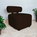 Ver imagem 1 de Poltrona Decorativa Livi Design Slim Orgânica Arredondada Boucle Marrom
