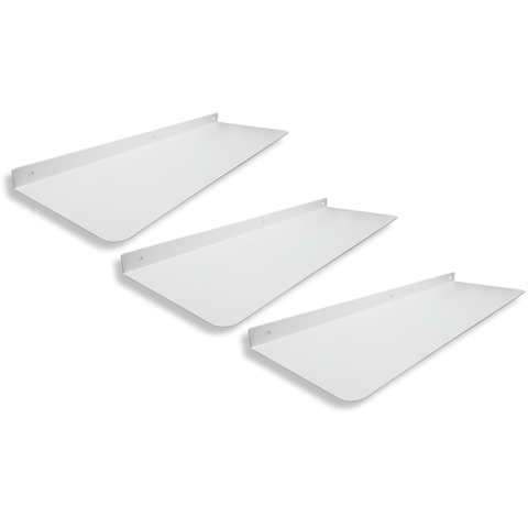 3 Prateleiras Aço Reforçado Multiuso Fixação de Parede 60cm Casa Banheiro Lavanderia Branco