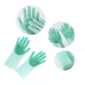 Par de Luvas com Esponja Silicone Lava Louças Multiuso Verde - 1