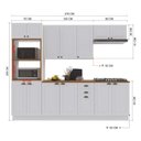 Ver imagem 3 de Cozinha Modulada 5 Peças Torre Quente 2 Balcões com Tampo 2 Aéreos 100% MDF com Rodapé Bari