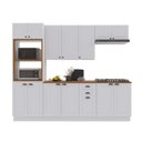 Ver imagem 2 de Cozinha Modulada 5 Peças Torre Quente 2 Balcões com Tampo 2 Aéreos 100% MDF com Rodapé Bari