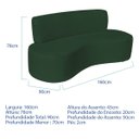Ver imagem 2 de Sofá Curvo 3 Lugares Amsterdã 160cm Suede