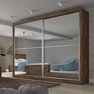 Guarda Roupa Verona Plus 2 Portas Espelho Mdf - Mademarcs