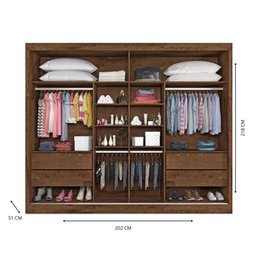 Guarda Roupa Verona Plus 2 Portas Espelho Mdf - Mademarcs - 4