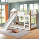 Ver imagem 1 de Beliche Magia Branca e Nature com Escorregador Gabrielli