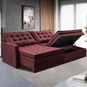 Ver imagem 1 de Sofá sem Caixa Retrátil Baú 1,60m Cama Inbox Secret Suede Velusoft Vinho