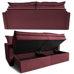 Sofá sem Caixa Retrátil Baú 1,60m Cama Inbox Secret Suede Velusoft Vinho - 7