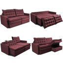 Ver imagem 2 de Sofá sem Caixa Retrátil Baú 1,60m Cama Inbox Secret Suede Velusoft Vinho