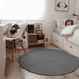 Tapete Boho Redondo Ø140cm Chumbo - Antiderrapante - 1
