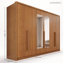 Ver imagem 4 de Guarda-Roupa Casal com Espelho 6 Portas e 6 Gavetas Multimóveis Crnvh-GRP140 Cinamomo
