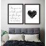 Quadro Decorativos Com Moldura Preta Cabeceira Casal Frase - 30x40cm - 1