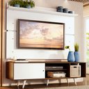 Ver imagem 1 de Rack Madesa Dubai e Painel para TV até 65 Polegadas com Pés Rustic/Branco 6E09 Cor:Rustic/Branco/Bra