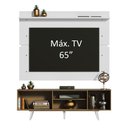 Ver imagem 4 de Rack Madesa Dubai e Painel para TV até 65 Polegadas com Pés Rustic/Branco 6E09 Cor:Rustic/Branco/Bra