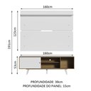Ver imagem 3 de Rack Madesa Dubai e Painel para TV até 65 Polegadas com Pés Rustic/Branco 6E09 Cor:Rustic/Branco/Bra