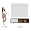 Ver imagem 6 de Rack Madesa Dubai e Painel para TV até 65 Polegadas com Pés Rustic/Branco 6E09 Cor:Rustic/Branco/Bra