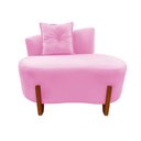 Ver imagem 3 de Namoradeira Sofá Feijão Luna 100cm Orgânica Suede Rosa Bebê