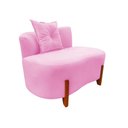 Ver imagem 4 de Namoradeira Sofá Feijão Luna 100cm Orgânica Suede Rosa Bebê