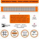 Ver imagem 3 de Rede Beach Tennis com banda lateral Zaka Laranja 8,60m x 0,80m