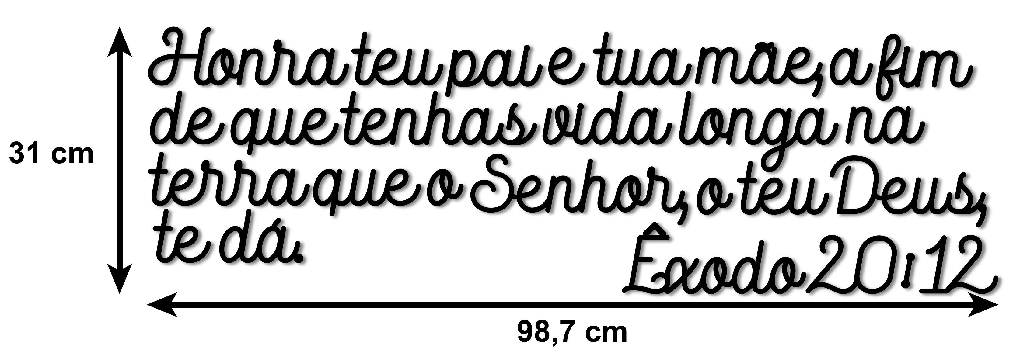 Versículo Bíblico Êxodo 20:12 em MDF 6mm Vazado - 2