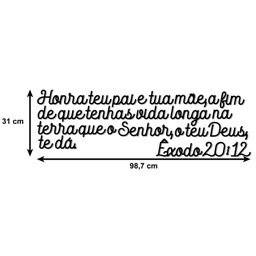 Versículo Bíblico Êxodo 20:12 em MDF 6mm Vazado - 2