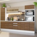 Ver imagem 1 de Armário de Cozinha Completa 100% MDF 300 cm Branco/Rustic/Crema Smart Madesa 01
