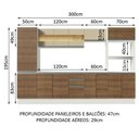 Ver imagem 4 de Armário de Cozinha Completa 100% MDF 300 cm Branco/Rustic/Crema Smart Madesa 01