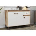 Ver imagem 1 de Balcão de Cozinha Torino C/ 3 Portas e 1 Gaveta S/ Tampo 120cm Mel/off White - Movelbento