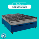 Ver imagem 4 de Conjunto Cama Box Bau Azul Casal + Colchão D28 Conforto Paropas
