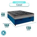 Ver imagem 3 de Conjunto Cama Box Bau Azul Casal + Colchão D28 Conforto Paropas