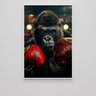 Quadro Gorila do Boxe - 70x50cm:moldura Branca - 2