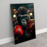 Quadro Gorila do Boxe - 70x50cm:moldura Branca - 1
