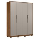 Ver imagem 1 de Guarda Roupa Casal 180cm 4 Portas Atren D02 Nogueira/nude - Mpozenato