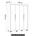 Ver imagem 4 de Guarda Roupa Casal 180cm 4 Portas Atren D02 Nogueira/nude - Mpozenato