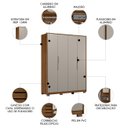 Ver imagem 3 de Guarda Roupa Casal 180cm 4 Portas Atren D02 Nogueira/nude - Mpozenato