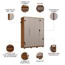 Ver imagem 3 de Guarda Roupa Casal 180cm 4 Portas Atren D02 Nogueira/nude - Mpozenato