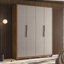 Ver imagem 2 de Guarda Roupa Casal 180cm 4 Portas Atren D02 Nogueira/nude - Mpozenato