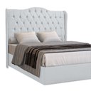 Ver imagem 3 de Cabeceira Estofada 1.40 para Cama Box Casal Capitonê Dubai Corino Branco - Lh Móveis
