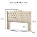 Ver mais imagens de Cabeceira Estofada 1.40 para Cama Box Casal Capitonê Dubai Suede Areia - Lh Móveis