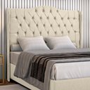 Ver imagem 7 de Cabeceira Estofada 1.40 para Cama Box Casal Capitonê Dubai Suede Areia - Lh Móveis