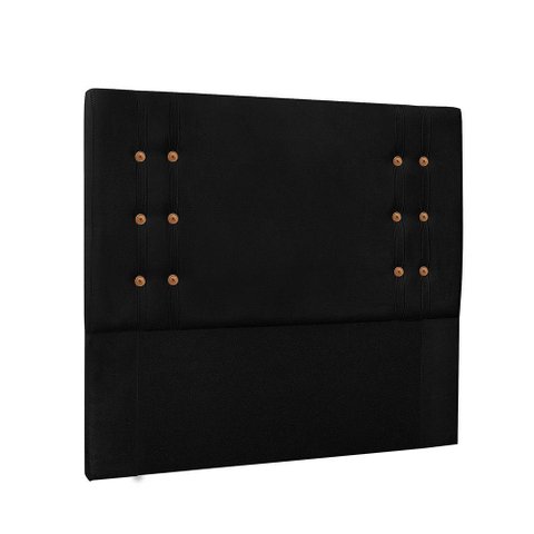 Cabeceira Cama Box Queen 160cm e Recamier Gênova Suede S04 Cor Preto