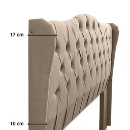 Cabeceira Estofada 1.40 para Cama Box Casal Capitonê Dubai Suede Cappuccino - Lh Móveis - 9