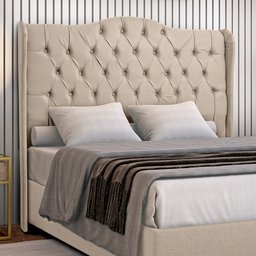 Cabeceira Estofada 1.40 para Cama Box Casal Capitonê Dubai Suede Cappuccino - Lh Móveis - 4