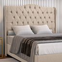Ver imagem 4 de Cabeceira Estofada 1.40 para Cama Box Casal Capitonê Dubai Suede Cappuccino - Lh Móveis