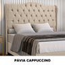 Cabeceira Estofada 1.40 para Cama Box Casal Capitonê Dubai Suede Cappuccino - Lh Móveis - 6