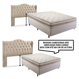Cabeceira Estofada 1.40 para Cama Box Casal Capitonê Dubai Suede Cappuccino - Lh Móveis - 11
